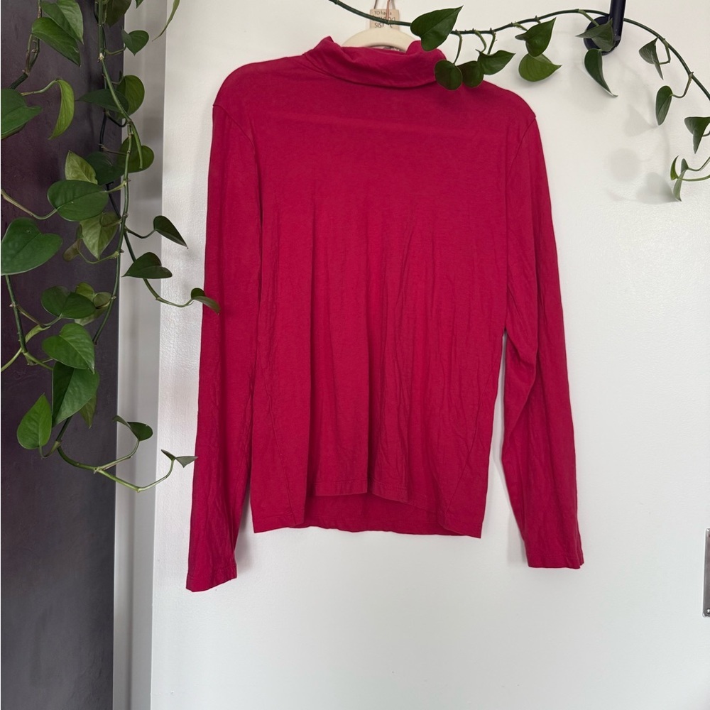 J Crew Women's Hot Pink Long Sleeve Top 100% cotton - Picture 2 of 4